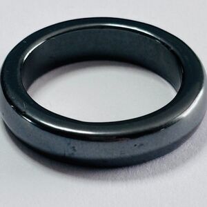 Black Gunmetal Stainless Steel Band Ring Minimalist Unisex Size 6.5